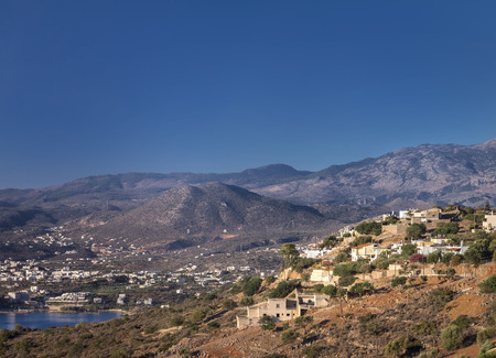 View of the Gulf of Mirabello in the vicinity of Agios Nikolaos. Crete. Greeceの写真素材
