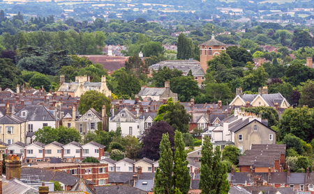 View of the English city of Exeter. The administrative center of Devon County. England.の写真素材
