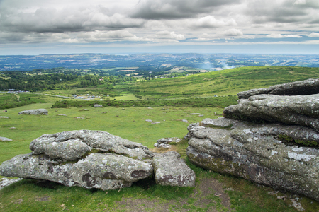 Devon's landscape. View from Haytor. Dartmoor National Park. Englandの写真素材