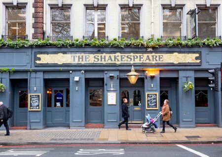 London, England, 23 January 2018:  Cafe The Shakespeare. Buckingham palace roadのeditorial素材