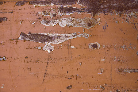 Metal surface Painted in brown. It looks scruffy and old. There are scratches and peeling paint. Natural backgroundの写真素材