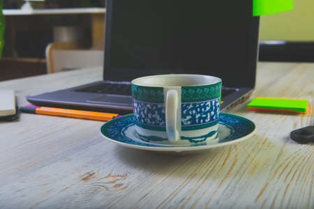 modern notebook computer isolated on white backgroundの写真素材