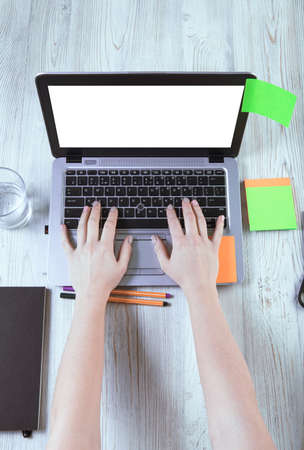 modern notebook computer isolated on white backgroundのeditorial素材