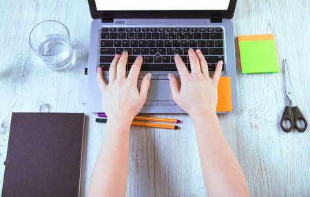 modern notebook computer isolated on white backgroundのeditorial素材