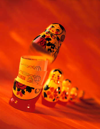 RUSSIAN DOLLS WITH ROUBLE CURRENCY