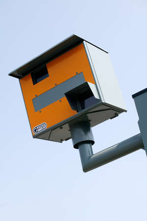 YELLOW ROAD TRAFFIC SPEED CAMERAの写真素材