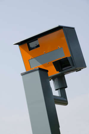 YELLOW GATSO ROAD TRAFFIC SPEED CAMERA IN CLOSE UP