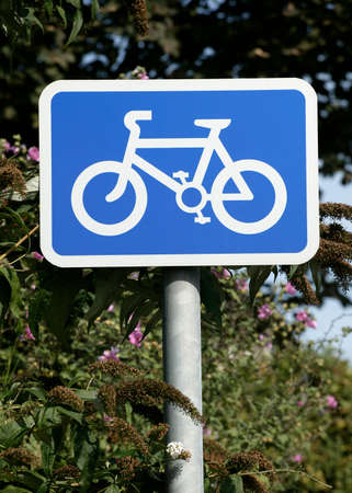 CYCLE LANE ROAD TRAFFIC SIGNの写真素材