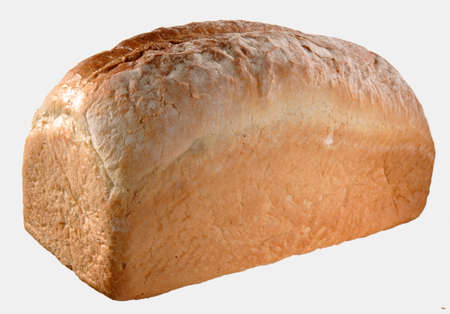 Freshly baked loaf of bread isolated on white background