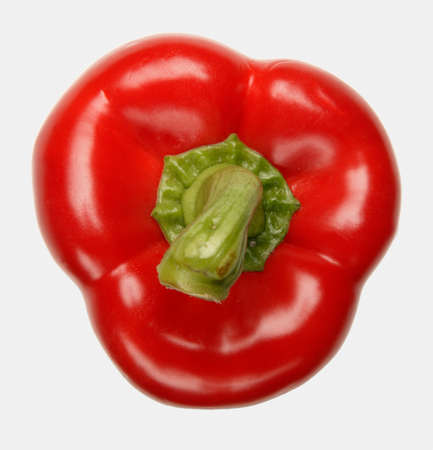 Sweet red pepper isolated on white backgroundの写真素材