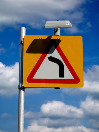 Left turn road traffic signの写真素材