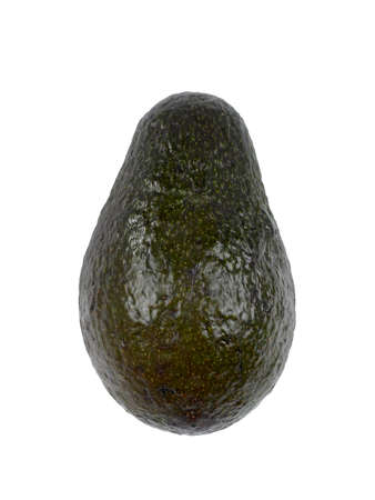 Whole avocado isolated on white background