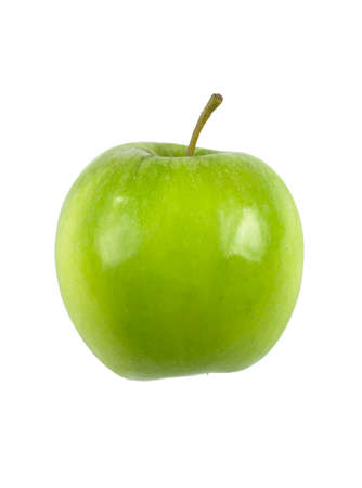 Fresh green apple isolated on white backgroundの写真素材