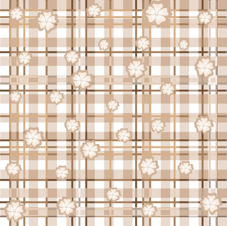 on the background of a white-beige colored square lattice, which creates an optical illusion of volume in which white and beige colors with different sizesのイラスト素材