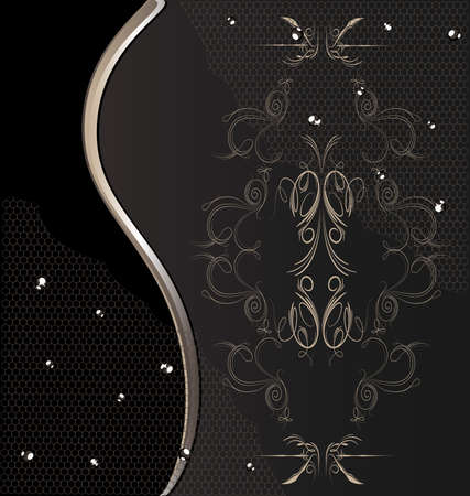 brown-black background decorated veil with drops and abstract ornamentのイラスト素材