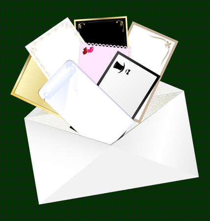 envelope and blank cardsのイラスト素材