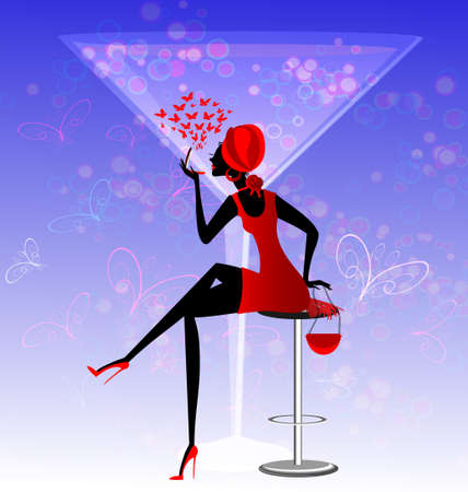 abstract lady in redのイラスト素材