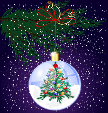 Christmas tree and snowのイラスト素材