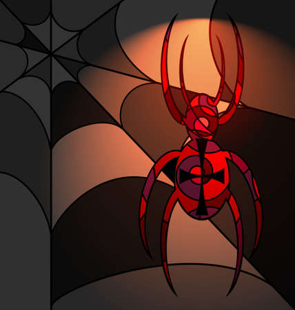 background variation  abstract image of spider consisting of linesのイラスト素材