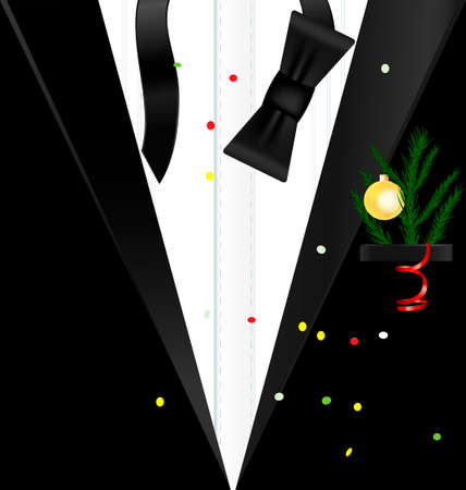 background fantasy  black evening dress of a Christmas manのイラスト素材