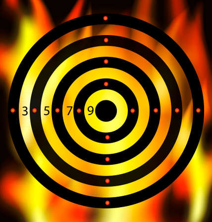 darkness and a abstract target in the fireのイラスト素材
