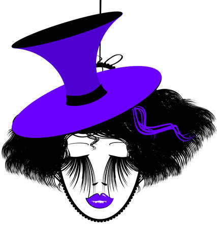 image of black-purple dameのイラスト素材