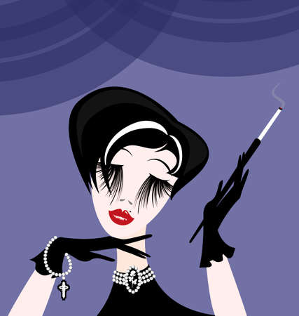 abstract smoking ladyのイラスト素材