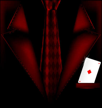 the image of a mans suit with an ace in your pocketのイラスト素材
