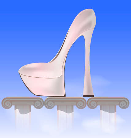 abstract sky and the large ladys shoeのイラスト素材