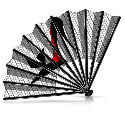 white background and the lace fan with image of shoeのイラスト素材
