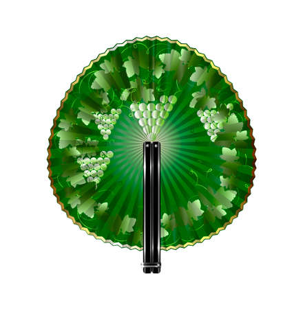 white background and the rounde green fanのイラスト素材