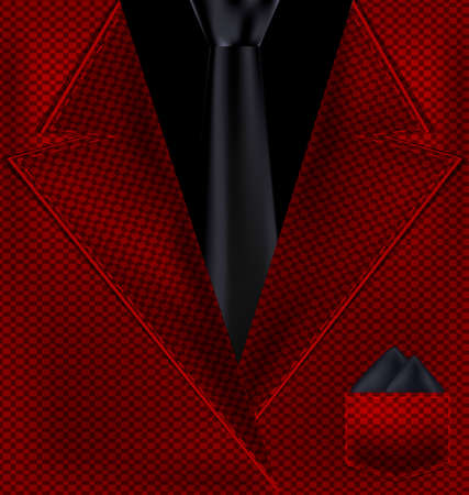 abstract red male costume with black tieのイラスト素材
