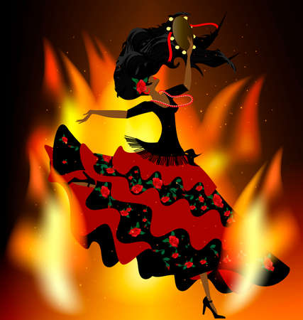 flaming romany danceのイラスト素材