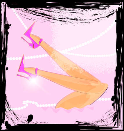 abstract pink and feetのイラスト素材