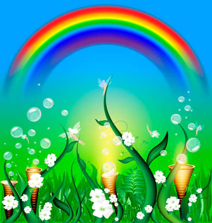 Green field of fairy.のイラスト素材