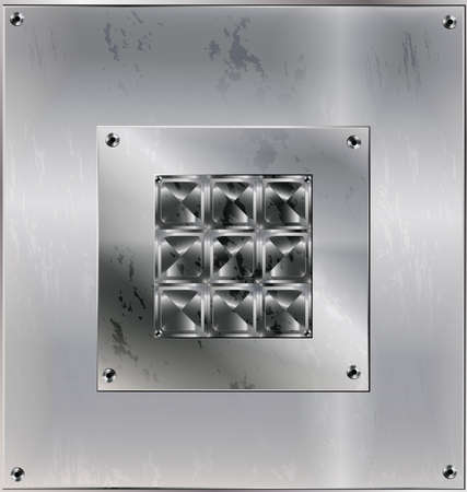 metal sheet with holes and blocksのイラスト素材