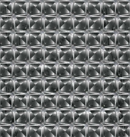 iron background, metal stylized sheet with geometric figure squareのイラスト素材