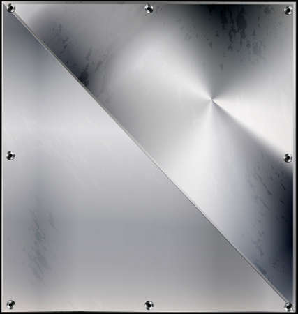 Iron background, metal stylized sheet with geometric figure triangle and holesのイラスト素材