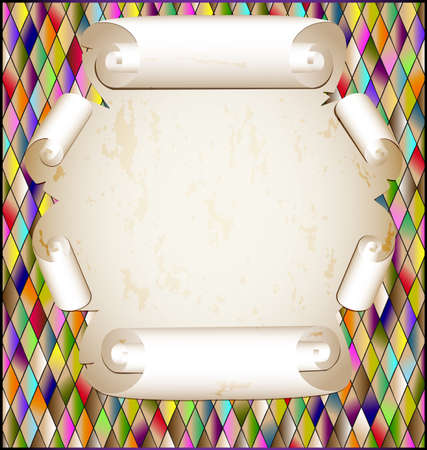 romb frame and scrollのイラスト素材