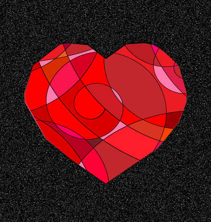 gray and red heartのイラスト素材