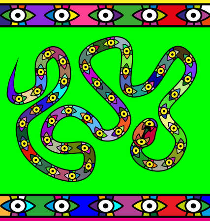 abstract colored image of serpentのイラスト素材