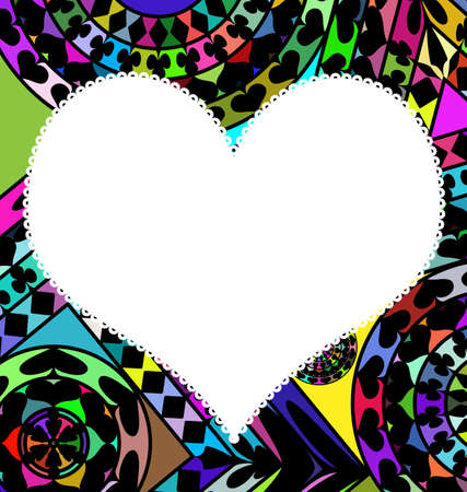 colored abstract and white heartのイラスト素材