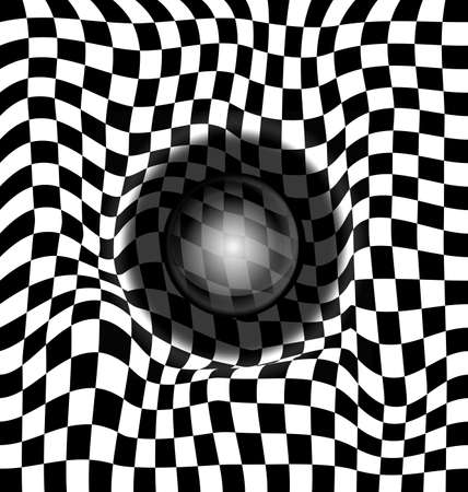 vector illustration black and white abstract cells with ballのイラスト素材