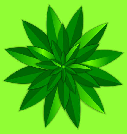 vector illustration green background and the abstract colored round leavesのイラスト素材