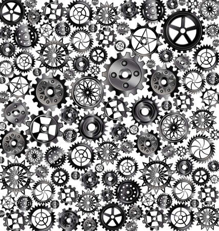vector illustration white background with metal gearsのイラスト素材