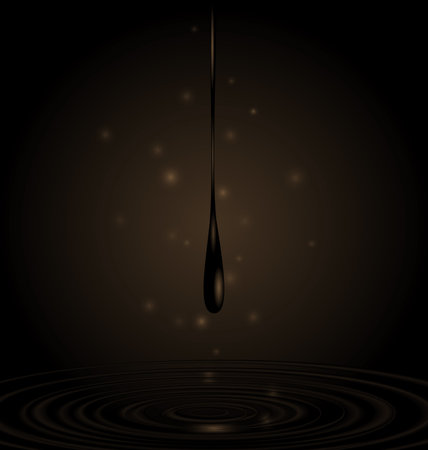 brown colored background image circles and falling dropのイラスト素材