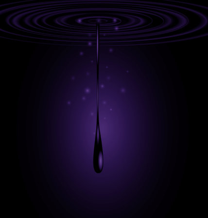 purple colored background image circles and falling dropのイラスト素材