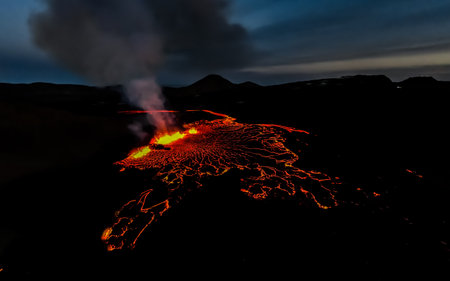 Geldingadadalir Volcano, Reykjanes peninsula Icelandの写真素材