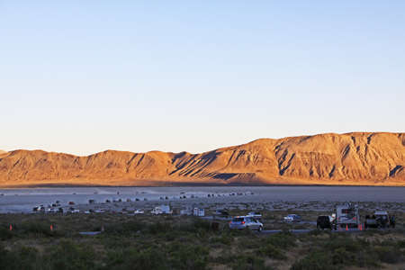 Traffic in the desertの写真素材