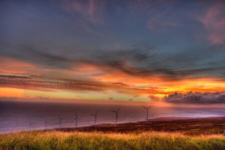 Windfarm ,Maui coastの写真素材